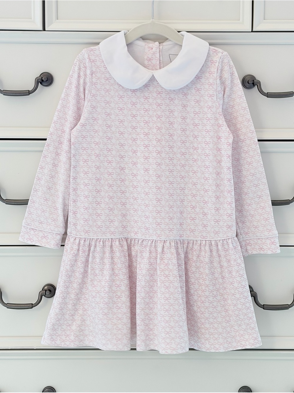 GUC Lila & Hayes Long Sleeve Bow Dress Pima Cotton Size 4T